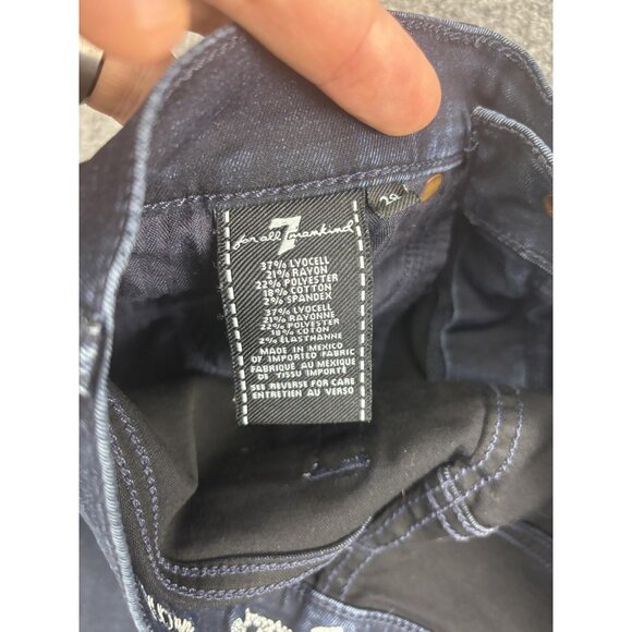 7 For All Mankind Jeans Womens 28 Dark Wash The Ankle Skinny Stretch Denim - Picture 9 of 9